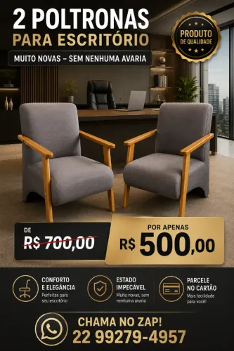 Poltronas para escritório ou salão de beleza 