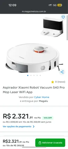 Aspirador de pó inteligente