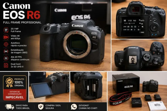 Canon EOS R6 Full Frame | Estado Impecável | 4K Profissional