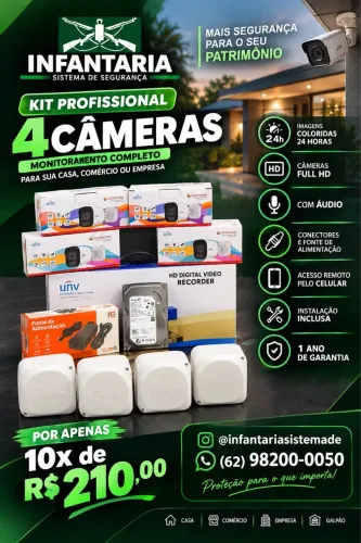 Kit 4 câmeras profissional