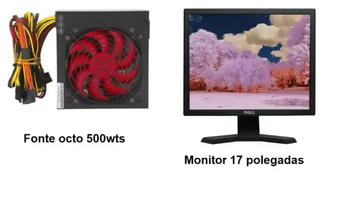 fonte atx com monitor 17 polegadas