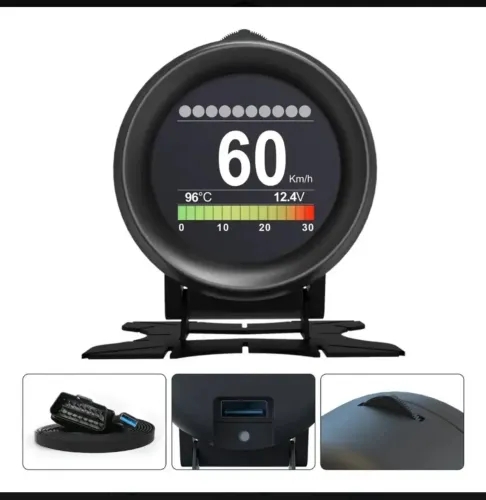 Computador de bordo inteligente OBD mede velocidade, RPM, temperatura etc