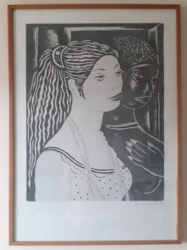 Quadro "Duas Mulheres" Noêmia Mourão 