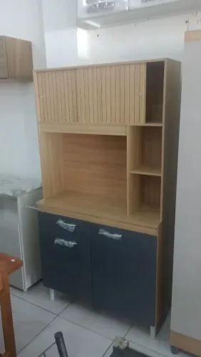 Armário de cozinha grafite ripado entrega e montagem grátis 