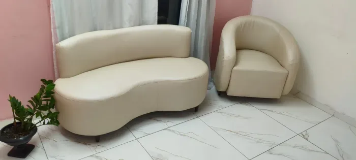 Sofá Orgânico + Poltrona em Curvim Sedã
