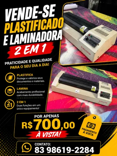 Plastificadora e Laminadora 2 em um