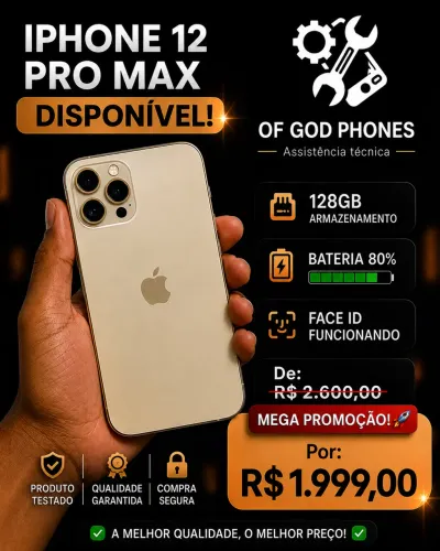 iPhone 12 Pro Max 128gb pra sair hoje