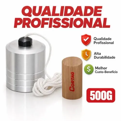 Prumo Cortag Parede Aço 500g 42x47mm - PRISCILA IMPORT'S