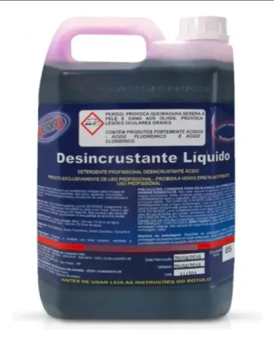 Desincrustante Líquido 5L Limpeza Pesada para Baú, Chassi e Caminhão - Detersid