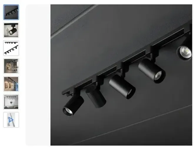 Kit Trilho Eletrificado 1,5m + 5 Spot Led 7w Preto