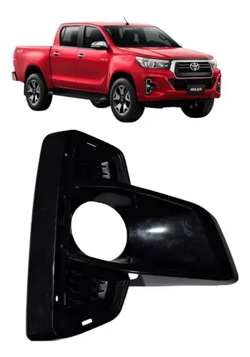 Grade Farol Milha Hilux Srx 2018 2019 2020 Black Piano Ld Preto Direito