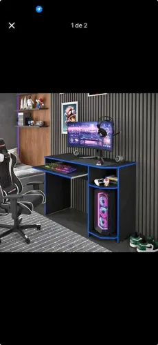 Mesa gamer azul 