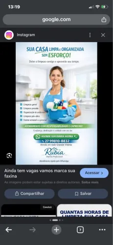 Faço faxina diária