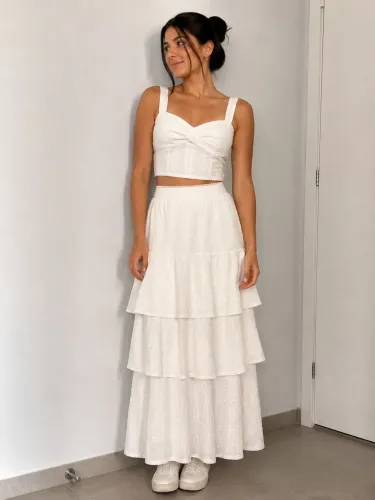 Conjunto rendado branco
