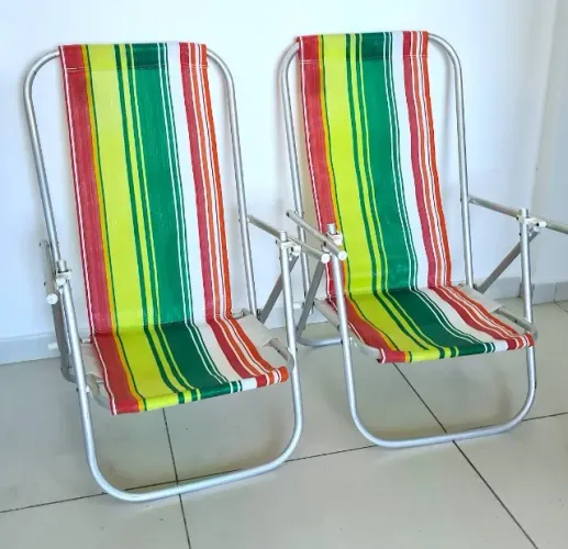 Duas (2) Cadeiras de praia em alumínio - promoção