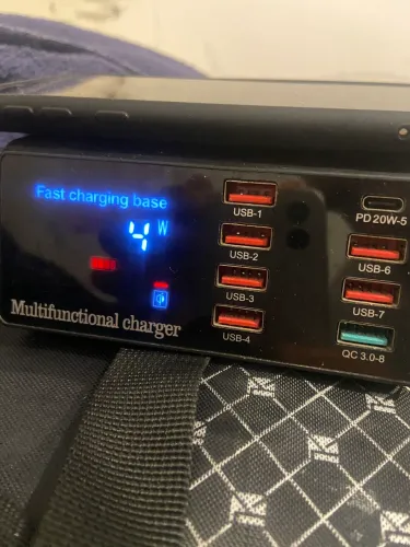 CARREGADOR TURBO 8 PORTAS + INDUÇÃO QC 3.0 + PD 100W