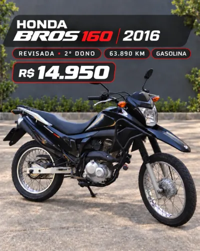 HONDA BROS 160 2016 - GASOLINA - SEGUNDO DONO