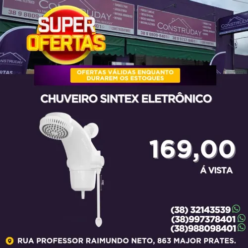 Chuveiro Sintex Eletrônico - Com espalhador de Silicone