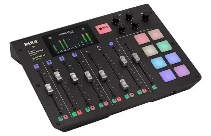 RODE mesa de som mixer Rodecaster Pro Com 2 Microfones Rode Procaster