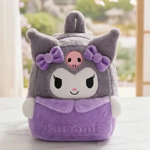Mochila de Pelúcia Kuromi Soft Plush Estilo Kawaii