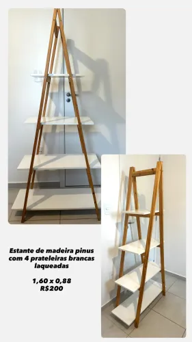Estante escada com 4 prateleiras
