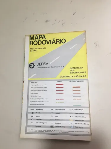 Mapa Dersa rodoviário antigo São Paulo