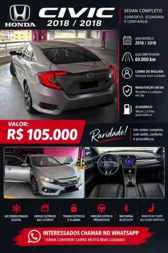 Honda Civic Sedan EXL 2.0 Flex 16V Aut.4p 2018