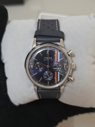 Relógio Timex Marlin Cronógrafo Azul Martini