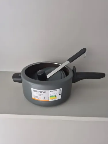 Panela de Pressão Brinox Vapt Antiaderente Ceramic Life 3 Litros Ø20cm Cinza