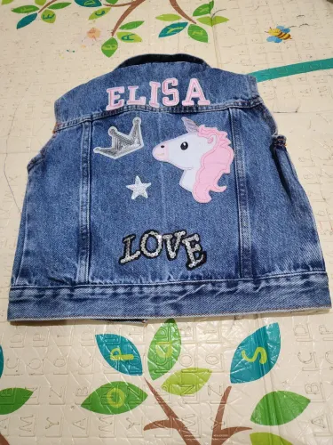 Colete infantil tamanho 4 escrito Elisa