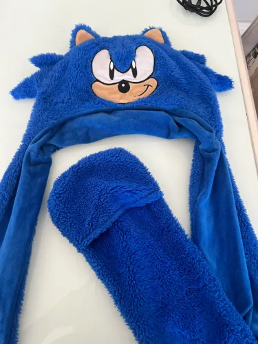 Touca/luva/cachecol do sonic - 4 a 10 anos