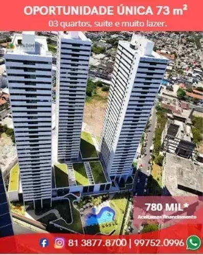 OPORTUNIDADE ÚNICA NO CENTRO DO RECIFE, 03 QUARTOS, SUITE, SALA AMPLA, MUITO LAZER,01 VAGA