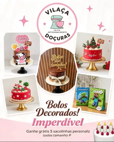 Bolo decorado/bolo festa/ aniversario/chantininho