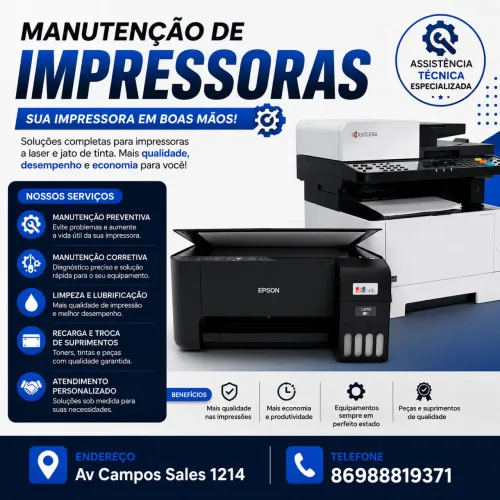 Manutenção e reparo de impressoras e copiadoras
