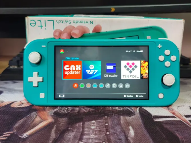 Nintendo switch lite d3sbl+queado# vendo/troco