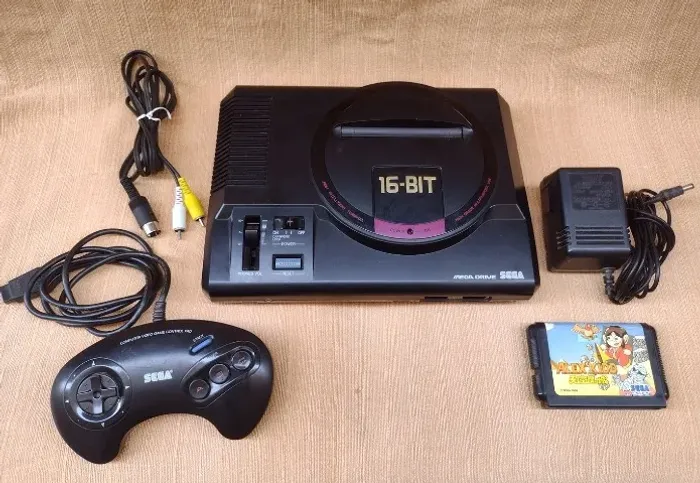 Mega Drive Japonês Com Um Controle E Um Jogo Tudo Original