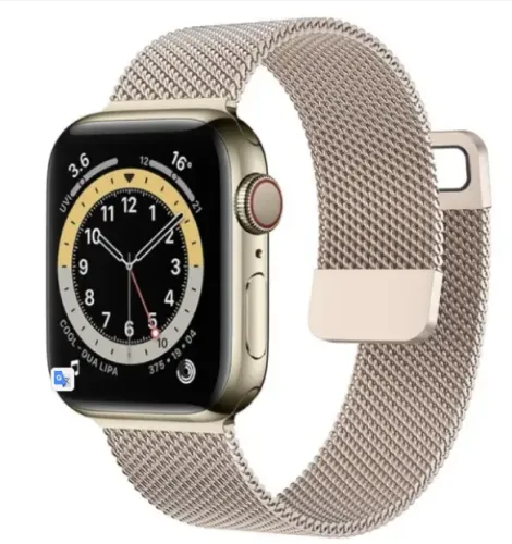 Pulseira Milanesa Metal Strap para Smartwatch Ouro Vinagre