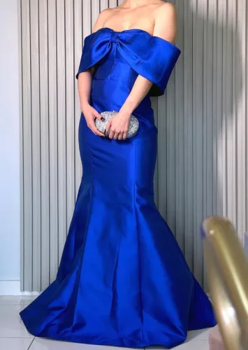 Vestido de Festa Longo Azul Royal