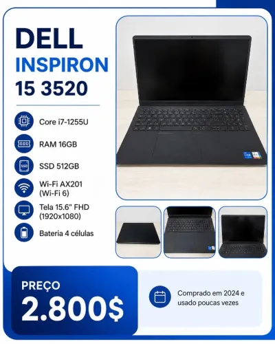 Notebook DELL I5 - SSD 512 - 16GB RAM