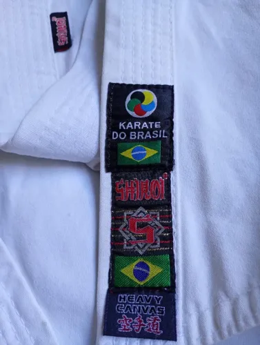 Kimono Karate Heavy Canvas Homologado Lona Pesada K12 Shiroi Tam. 3 Ajustado no Precinho!