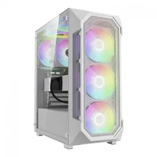 GABINETE GAMER GAMDIAS AURA GC1 ELITE, VIDRO TEMPERADO, ATX, MID TOWER, RGB, COM 4 FANS
