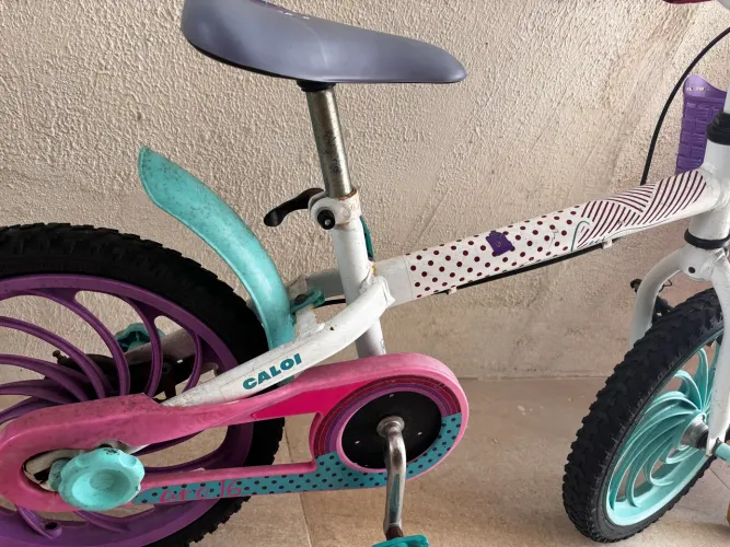 Bicicleta Infantil Aro 16" Caloi Ceci Branco e Rosa com Cestinha Freio V-Brake - Branco