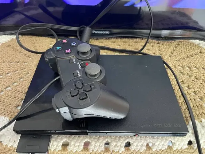 PS2 Slim Desbloqueado com Controle - Leitor Funcionando Normalmente
