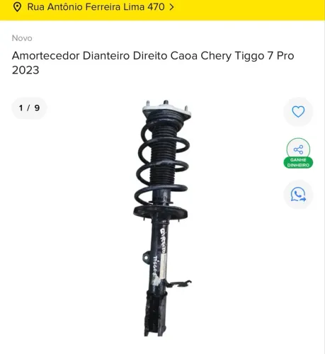 AMORTECEDOR DIREITO TIGGO 7 PRO 2023 
