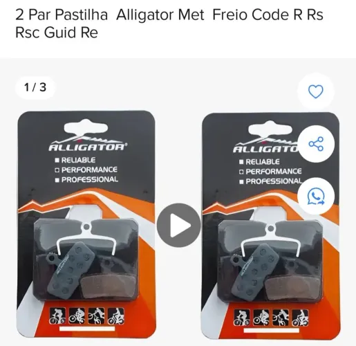 01 Par Pastilha Alligator Sram Code