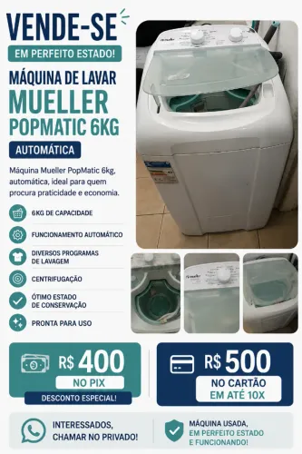 Máquina de Lavar 6KG - PRONTA PARA USO
