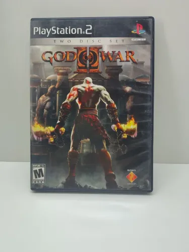 God of War 2 Original PS2 americano Black Label Completo CIB - Disco sem riscos