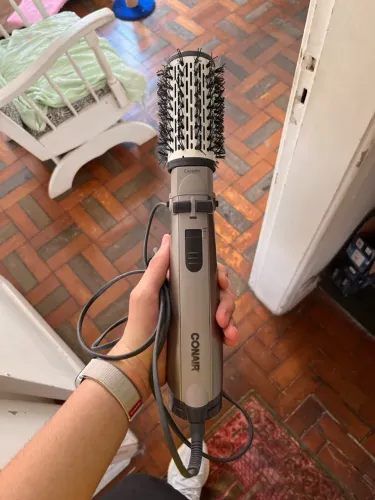 Escova de cabelo Rotating air brush titanium