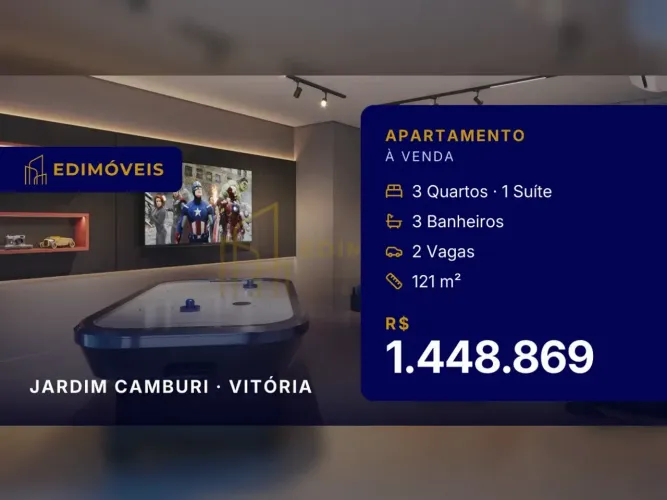 Apartamento 3 quartos em Jardim Camburi, perfeito para momentos ao ar livre