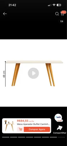 Mesa com pés palito